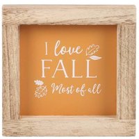 KDMD Orange I Love Fall Most of All Wooden Frame Sign
