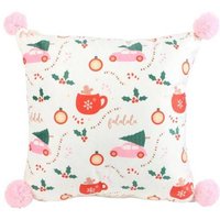 Square Sugarplum Fun Christmas Print Cushion