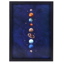 KDMD Solar System Framed Wall Print in Blue