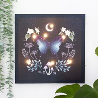 KDMD Midnight Moth Light Up Canvas Plaque in Chocolate