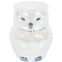 KDMD Owl Shaped Iridescent Oil Burner in White