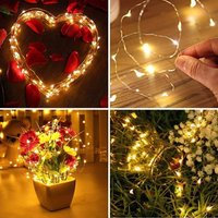 4M Long 40 Warm LED Lights Micro Rice Silver Copper Wire Indoor Battery Operated String Fairy Lights Christmas Yellow