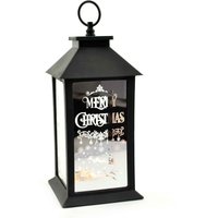 Christmas LED Warm White Lantern Lamp PVC Frame Designed & printed Christmas Theme