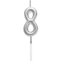 Shatchi Silver 8 Number Candle Birthday Anniversary Party Cake Decorations Topper