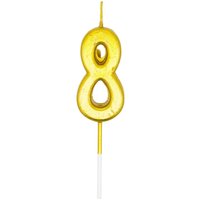 Shatchi Gold 8 Number Candle Birthday Anniversary Party Cake Decorations Topper