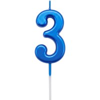 Shatchi Blue 3 Number Candle Birthday Anniversary Party Cake Decorations Topper