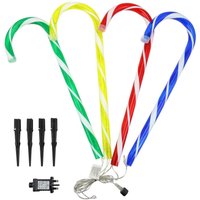Shatchi 72CM Tall Christmas Candy Cane Stack Lights Red & White Set of 4 Mains Powered in Yellow