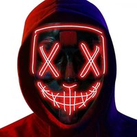Shatchi Halloween LED Stitched Purge Mask - RED