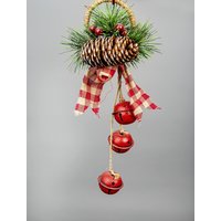 Shatchi Christmas hanging decoration 27 CM Red rusty bells