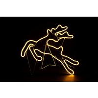 Jumping Reindeer Neon Effect Rope Light Silhouette Double Side 90 Warm LEDs Christmas Outdoor Yellow