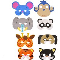 Shatchi Eva Foam Animal Face Masks For Kids Birthday Party Bag Fillers Fancy Dress Accessories Assorted