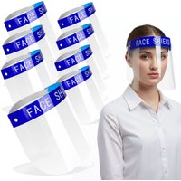 Shatchi Safety Face Shield Full Protection Cap Wide Visor Resistant Spitting Anti-Fog Lens Lightweight Adjustable Transparent Face Shield in Natural
