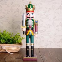 Shatchi 38cm Wooden Nutcrackers Figures Christmas Ornament 4Pcs Set Royal & Millatry Theme