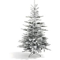 Shatchi 7FT Californian Pine Snow Covered Green Tips Bushy Artificial Plain Christmas Tree in White