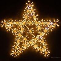 65Cm Starburst Star Shape Silhouette 360 Warm LEDs Twinkling Micro LED Lights Christmas Display Yellow