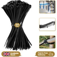 300 Pcs Nylon Cable Ties 100mm 200mm 300mm Sizes 4.6m