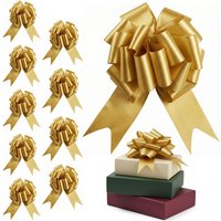 Shatchi 10pcs Gold 30mm/3cm Pull Bows Gift Wrap & Hampers