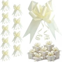 Shatchi 60pcs Ivory 50mm/5cm Pull Bows Gift Wrap & Hampers in Off-White