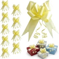 Shatchi 40pcs Light Yellow 50mm/5cm Pull Bows Gift Wrap & Hampers