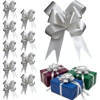 Shatchi 20pcs Silver 50mm/5cm Pull Bows Gift Wrap & Hampers