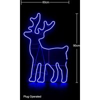 Standing Reindeer Neon Effect Rope Light Silhouette Double Side 90 LEDs