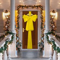 Christmas Door Bow 9m Giant Bow Door Cover Front Door Decorations Xmas Wedding Shower Outside Home Decor