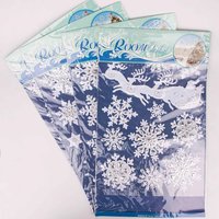 3D Christmas Window Stickers Snowy & Silver 4 Assorted Sheets Window Decorations Sticker Christmas Scene PVC