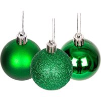 BAUBLES DARK GREEN 5CM 9PCS SET PVC