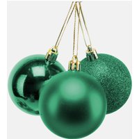 50mm 24Pcs Christmas Baubles Shatterproof Emerald Green Tree Decorations Green