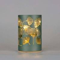 Shatchi 17cm Christmas Decorated Vase Led Silver Glass Vase / Flower