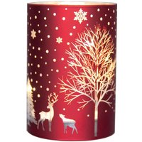 Shatchi 12cm Christmas Decorated Vase Led Red Glass Vase / Tree