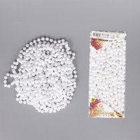 Shiny Christmas Bead Chain Metallic Garland Artificial Pearls Tinsel Tree Hanging Decorations