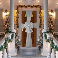 Christmas Door Bow 7.5m Diamante Giant Bow Door Cover Front Door Decorations Xmas Wedding Shower Outside Home Decor