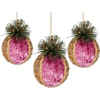 11.5cm Glitter Bauble 3Pcs Christmas Hanging Decorations