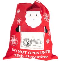 Felt Christmas Sack Do Not Open Fun Secretive Holiday Gift Bag