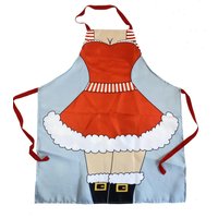 Shatchi Ms Claus Apron Festive Kitchen Accessory for Baking & Holiday Hosting in Red