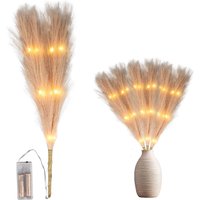 45cm Prelit Pampas Grass Warm LEDs Battery Operated Christmas Artificial Flowers Boho Room Decorations Gold