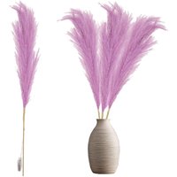 100cm Prelit Pampas Grass Warm LEDs Battery Operated Christmas Artificial Flowers Decorations Pink