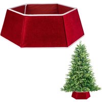 26.8Inch Christmas Tree Skirt Foldable Sequin Xmas Tree Stand Base Cover Collar Trunk Basket Ring Tree Decorations Pack