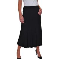 Paulo Due Women's 32" Soft Pleated Panel Midi Skirt in Black | Size: 20-22