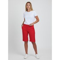 Paulo Due Women's Stretch Cuffed Bermuda Shorts in Red | Size: 16