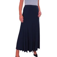 Paulo Due Women's Panelled 38" Elastic Waist Maxi Skirt in Navy | Size: 20-22