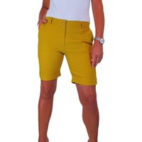 Paulo Due Women's Stretch Cuffed Bermuda Shorts in Yellow | Size: 12