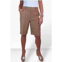 Paulo Due Women's Smart Pleated Tailored Shorts in Tan | Size: 22