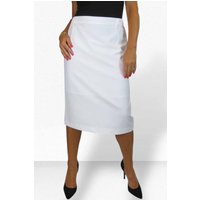 Paulo Due Women's Tailored Midi Pencil Skirt in White | Size: 14