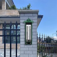 mysmartbuy Outdoor Thermometer with Min & Max - Battery Powered Wall or Fence Mounted Easy to Read Temperature Reader with LCD Display in Green