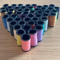 100 Spools Coloured Thread 100% Polyester Hand & Machine Sewing Embroidery Spool Set Each Bobbin H2.4 x 1.3cm 6m Long