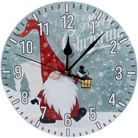 Christmas Gonk Quartz Wall Clock Battery Powered Santa Clause Christmas Design Home Festive Xmas Decoration 23cm Diameter