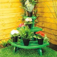3 tier Garden Plant Pot Etagere Indoor & Outdoor Corner Display Stand Measures H50cm x W61cm x D38cm