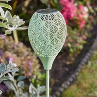 Set 2 Filigree Leaf Design Outdoor Garden LED Pathway Stake Lights
